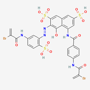 5-((4-((2-Bromo-1-oxoallyl)amino)benzoyl)amino)-3-((5-((2-bromo-1-oxoallyl)amino)-2-sulphophenyl)azo)-4-hydroxynaphthalene-2,7-disulphonic acid