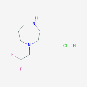 molecular formula C7H15ClF2N2 B1445703 1-(2,2-二氟乙基)-1,4-二氮杂环戊烷盐酸盐 CAS No. 1427380-53-7