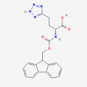 molecular formula C20H19N5O4 B1445706 (R)-2-((((9H-Fluoren-9-yl)methoxy)carbonyl)amino)-4-(1H-tetrazol-5-yl)butanoic acid CAS No. 1464137-16-3