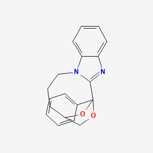 molecular formula C19H18N2O2 B14457062 4,5,6,7-Tetrahydro-1-phenyl-1,4-epoxy-1H,3H-(1,4)oxazonino(4,3-a)benzimidazole CAS No. 76099-33-7