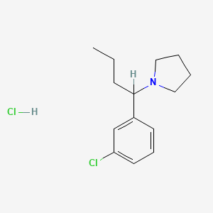 molecular formula C14H21Cl2N B14457079 1-(1-(m-Chlorophenyl)butyl)pyrrolidine hydrochloride CAS No. 74039-41-1