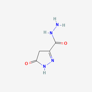 molecular formula C4H6N4O2 B14457088 2-Pyrazoline-3-carboxylic acid, 5-oxo-, hydrazide CAS No. 73972-70-0