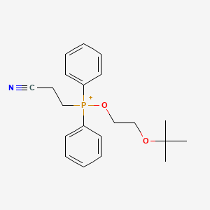 molecular formula C21H27NO2P+ B14457102 (2-tert-Butoxyethoxy)(2-cyanoethyl)diphenylphosphanium CAS No. 75417-04-8