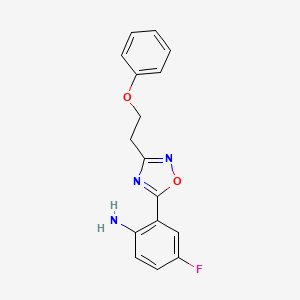 molecular formula C16H14FN3O2 B1445711 4-氟-2-[3-(2-苯氧基乙基)-1,2,4-噁二唑-5-基]苯胺 CAS No. 1384430-20-9