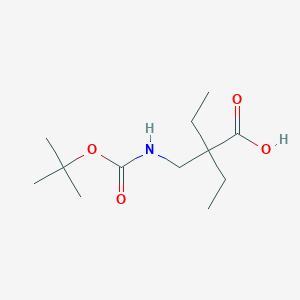 B1445714 2-({[(Tert-butoxy)carbonyl]amino}methyl)-2-ethylbutanoic acid CAS No. 204514-21-6