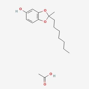 Acetic acid;2-heptyl-2-methyl-1,3-benzodioxol-5-ol