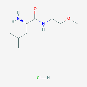 molecular formula C9H21ClN2O2 B1445716 (2S)-2-amino-N-(2-methoxyethyl)-4-methylpentanamide hydrochloride CAS No. 1423040-71-4