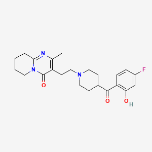 molecular formula C23H28FN3O3 B1445718 3-(2-{4-[(4-fluoro-2-hydroxyphenyl)carbonyl]piperidin-1-yl}ethyl)-2-methyl-4H,6H,7H,8H,9H-pyrido[1,2-a]pyrimidin-4-one CAS No. 152542-00-2