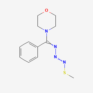 Morpholine, 4-[[3-(methylthio)-2-triazenylidene]phenylmethyl]-