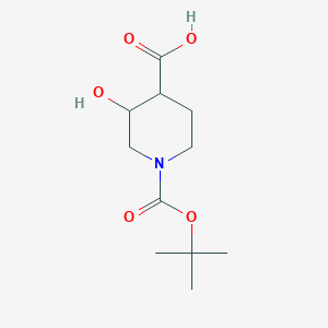 molecular formula C11H19NO5 B1445729 1-(叔丁氧羰基)-3-羟基哌啶-4-甲酸 CAS No. 1260876-51-4