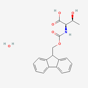molecular formula C19H21NO6 B1445731 (2R,3S)-2-((((9H-Fluoren-9-yl)methoxy)carbonyl)amino)-3-hydroxybutanoic acid hydrate CAS No. 1272755-74-4
