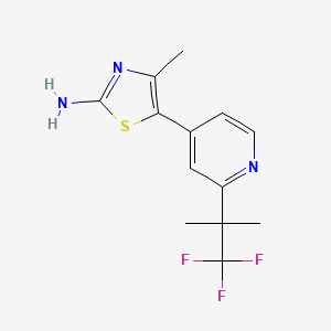 molecular formula C13H14F3N3S B1445736 4-甲基-5-(2-(1,1,1-三氟-2-甲基丙烷-2-基)吡啶-4-基)噻唑-2-胺 CAS No. 1357476-69-7