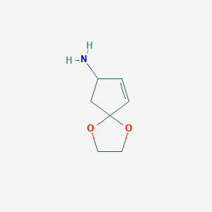 molecular formula C7H11NO2 B14457366 1,4-Dioxaspiro[4.4]non-8-en-7-amine CAS No. 75988-63-5