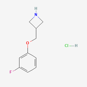 molecular formula C10H13ClFNO B1445738 3-((3-氟苯氧基)甲基)氮杂环丁烷盐酸盐 CAS No. 1864054-18-1