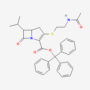 1-Azabicyclo(3.2.0)hept-2-ene-2-carboxylic acid, 3-((2-(acetylamino)ethyl)thio)-6-(1-methylethyl)-7-oxo-, triphenylmethyl ester