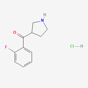 molecular formula C11H13ClFNO B1445740 (2-Fluorophenyl)(pyrrolidin-3-yl)methanone hydrochloride CAS No. 1864052-67-4