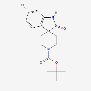 molecular formula C17H21ClN2O3 B1445742 叔丁基 6-氯-2-氧代螺[吲哚啉-3,4'-哌啶]-1'-羧酸酯 CAS No. 1445603-41-7