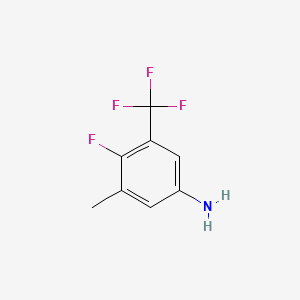 molecular formula C8H7F4N B1445744 4-Fluoro-3-methyl-5-(trifluoromethyl)aniline CAS No. 1373920-72-9