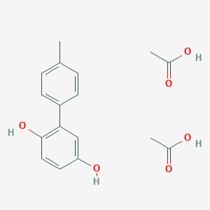 molecular formula C17H20O6 B14457446 Acetic acid;2-(4-methylphenyl)benzene-1,4-diol CAS No. 70864-52-7