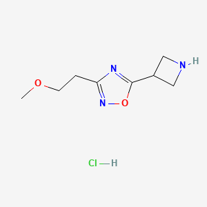 molecular formula C8H14ClN3O2 B1445746 5-(Azetidin-3-yl)-3-(2-methoxyethyl)-1,2,4-oxadiazole hydrochloride CAS No. 1630903-28-4