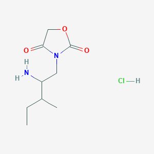 molecular formula C9H17ClN2O3 B1445752 3-(2-Amino-3-methylpentyl)oxazolidine-2,4-dione hydrochloride CAS No. 1822674-11-2