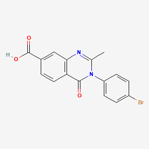 7-Quinazolinecarboxylic acid, 3,4-dihydro-3-(4-bromophenyl)-2-methyl-4-oxo-, hydrate