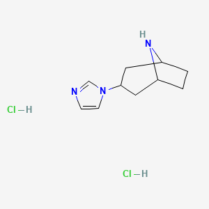 molecular formula C10H17Cl2N3 B1445756 3-(1H-imidazol-1-yl)-8-azabicyclo[3.2.1]octane dihydrochloride CAS No. 1823495-83-5