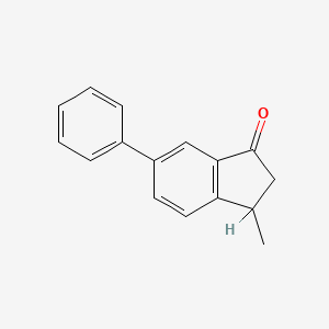 molecular formula C16H14O B14457565 3-Methyl-6-phenyl-1-indanone CAS No. 71823-53-5