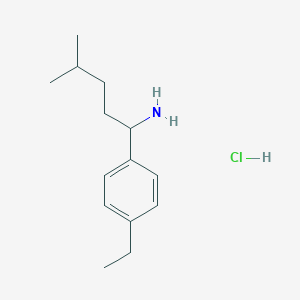 molecular formula C14H24ClN B1445761 1-(4-Ethylphenyl)-4-methylpentan-1-amine hydrochloride CAS No. 1864059-81-3