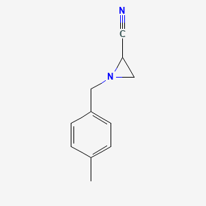 molecular formula C11H12N2 B14457650 1-[(4-Methylphenyl)methyl]aziridine-2-carbonitrile CAS No. 75985-11-4