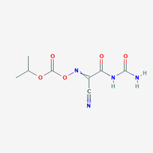 molecular formula C8H10N4O5 B14457656 N-Carbamoyl-2-cyano-2-[({[(propan-2-yl)oxy]carbonyl}oxy)imino]acetamide CAS No. 71063-76-8