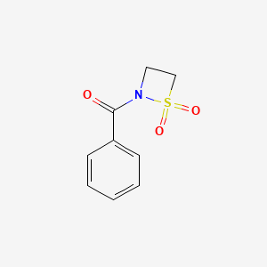 molecular formula C9H9NO3S B14457679 2-Benzoyl-1,2-thiazetidine 1,1-dioxide CAS No. 69462-91-5