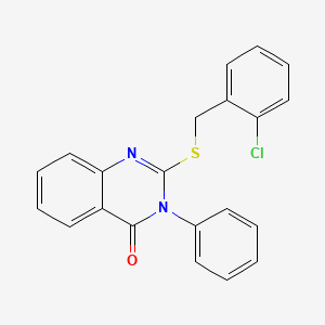 molecular formula C21H15ClN2OS B14457686 4(3H)-Quinazolinone, 2-(o-chlorobenzylthio)-3-phenyl- CAS No. 74333-00-9