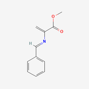 molecular formula C11H11NO2 B14457717 2-Propenoic acid, 2-[(phenylmethylene)amino]-, methyl ester CAS No. 70361-62-5