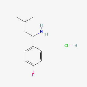 molecular formula C11H17ClFN B1445775 1-(4-Fluorophenyl)-3-methylbutan-1-amine hydrochloride CAS No. 2285-93-0