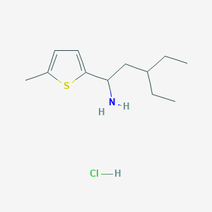 molecular formula C12H22ClNS B1445776 3-Ethyl-1-(5-methylthiophen-2-yl)pentan-1-amine hydrochloride CAS No. 1864059-91-5