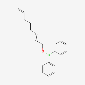 molecular formula C20H23BO B14457776 Octa-2,7-dien-1-YL diphenylborinate CAS No. 67539-13-3