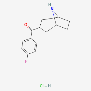 molecular formula C14H17ClFNO B1445778 (8-Azabicyclo[3.2.1]octan-3-yl)(4-fluorophenyl)methanone hydrochloride CAS No. 1864060-46-7