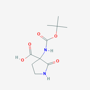 molecular formula C10H16N2O5 B1445779 3-Bocamino-2-oxo-pyrrolidine-3-carboxylic acid CAS No. 1360547-46-1