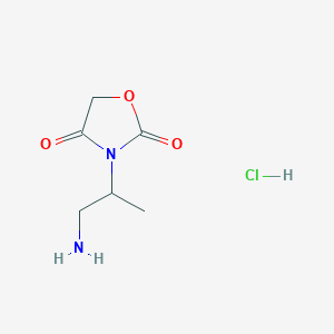 molecular formula C6H11ClN2O3 B1445780 3-(1-Aminopropan-2-yl)oxazolidine-2,4-dione hydrochloride CAS No. 1822674-73-6