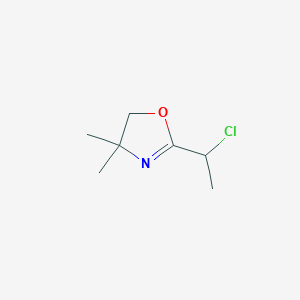 molecular formula C7H12ClNO B14457806 Oxazole, 2-(1-chloroethyl)-4,5-dihydro-4,4-dimethyl- CAS No. 73470-71-0