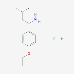B1445786 1-(4-Ethoxyphenyl)-3-methylbutan-1-amine hydrochloride CAS No. 1864059-96-0
