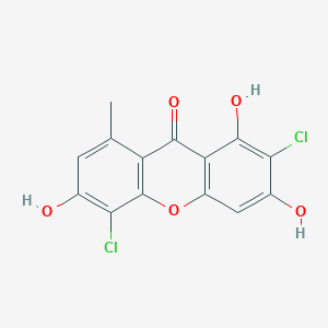 molecular formula C14H8Cl2O5 B14457918 2,5-Dichloro-1,3,6-trihydroxy-8-methyl-9H-xanthen-9-one CAS No. 69987-54-8