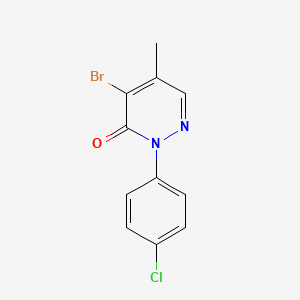 molecular formula C11H8BrClN2O B14457935 4-Bromo-2-(4-chlorophenyl)-5-methylpyridazin-3(2H)-one CAS No. 68143-16-8