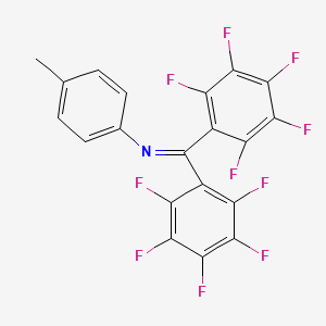 molecular formula C20H7F10N B14457953 N-(4-Methylphenyl)-1,1-bis(pentafluorophenyl)methanimine CAS No. 75840-65-2