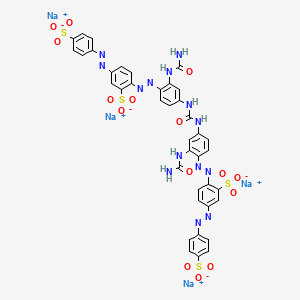 Benzenesulfonic acid, 2,2'-(carbonylbis(imino(2-((aminocarbonyl)amino)-4,1-phenylene)azo))bis(5-((4-sulfophenyl)azo)-, tetrasodium salt