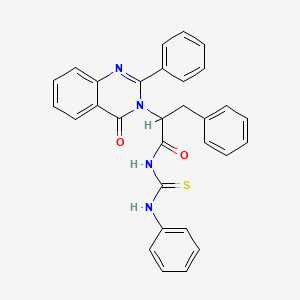 molecular formula C30H24N4O2S B14458054 1-(alpha-(4-Oxo-2-phenyl-3,4-dihydro-3-quinazolinyl)hydrocinnamoyl)-3-phenyl-2-thiourea CAS No. 72045-80-8