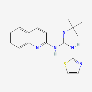 molecular formula C17H19N5S B14458089 Guanidine, 1-tert-butyl-2-(2-quinolyl)-3-(2-thiazolyl)- CAS No. 72041-89-5