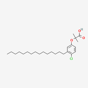 molecular formula C25H41ClO3 B14458090 Propanoic acid, 2-(4-chloro-3-pentadecylphenoxy)-2-methyl- CAS No. 73028-66-7