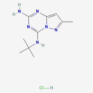 molecular formula C10H17ClN6 B14458092 2-Amino-4-tert-butylamino-7-methylpyrazolo(1,5-a)-s-triazine hydrochloride CAS No. 71680-76-7